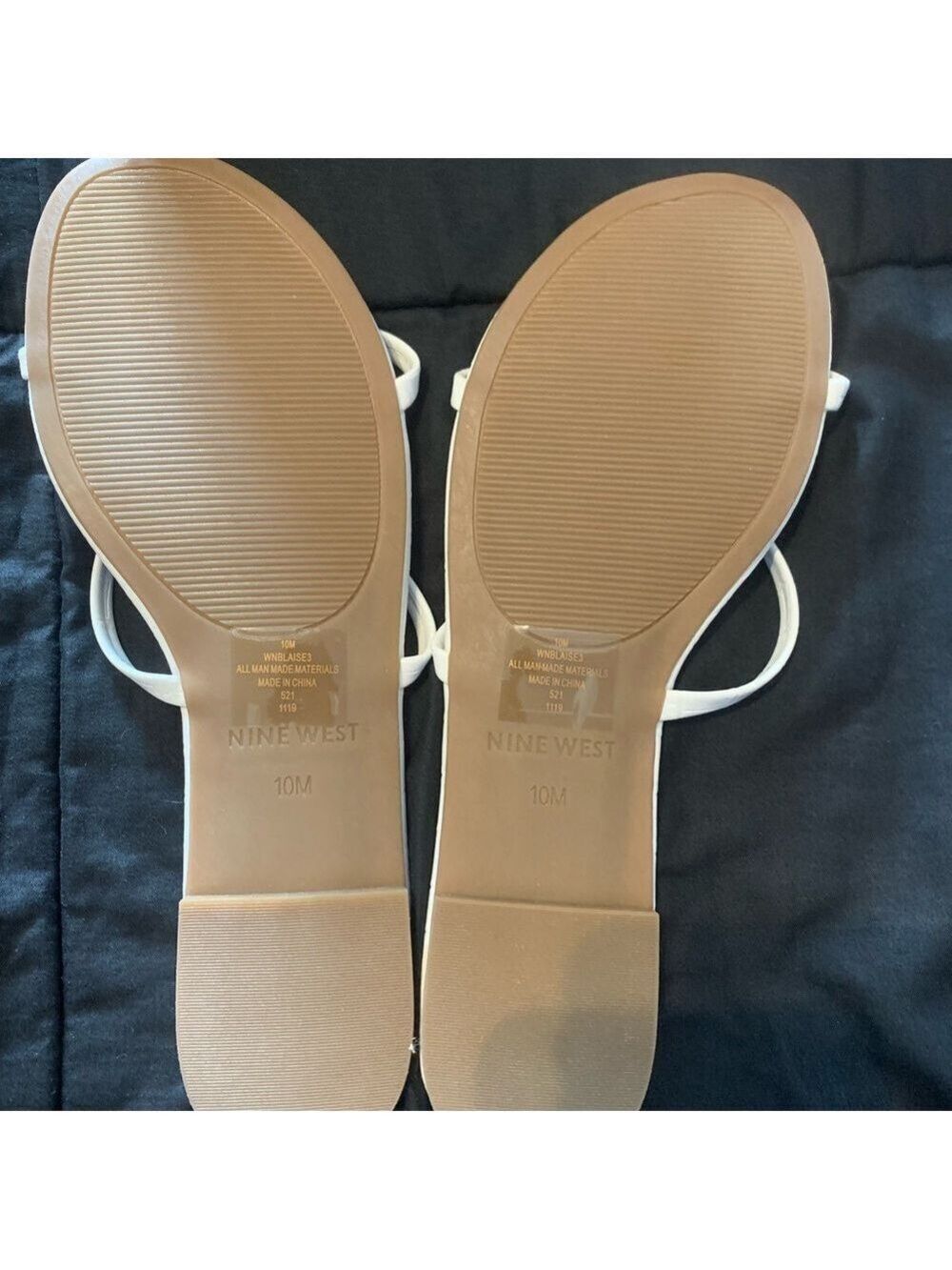 Nine West White Minimalist Slide Sandals - Picture 2 of 3